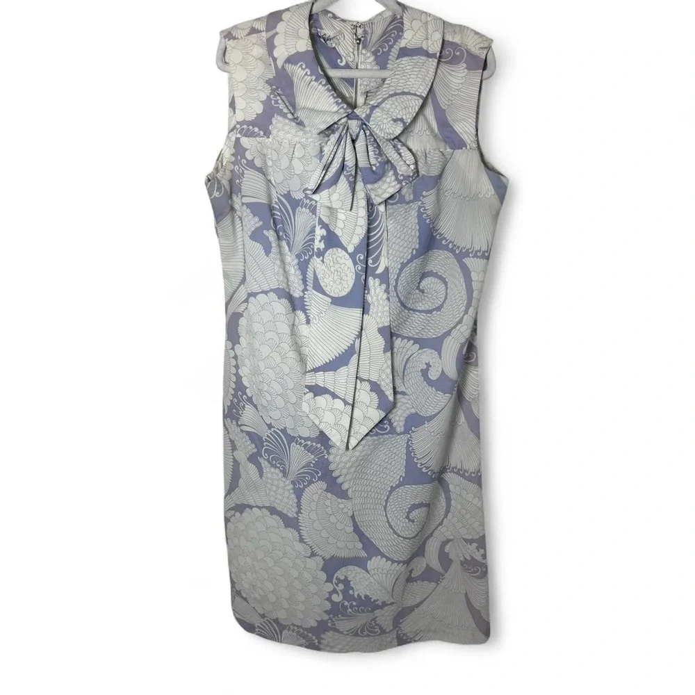 sleeveless vintage mod dress large  bow neck tie